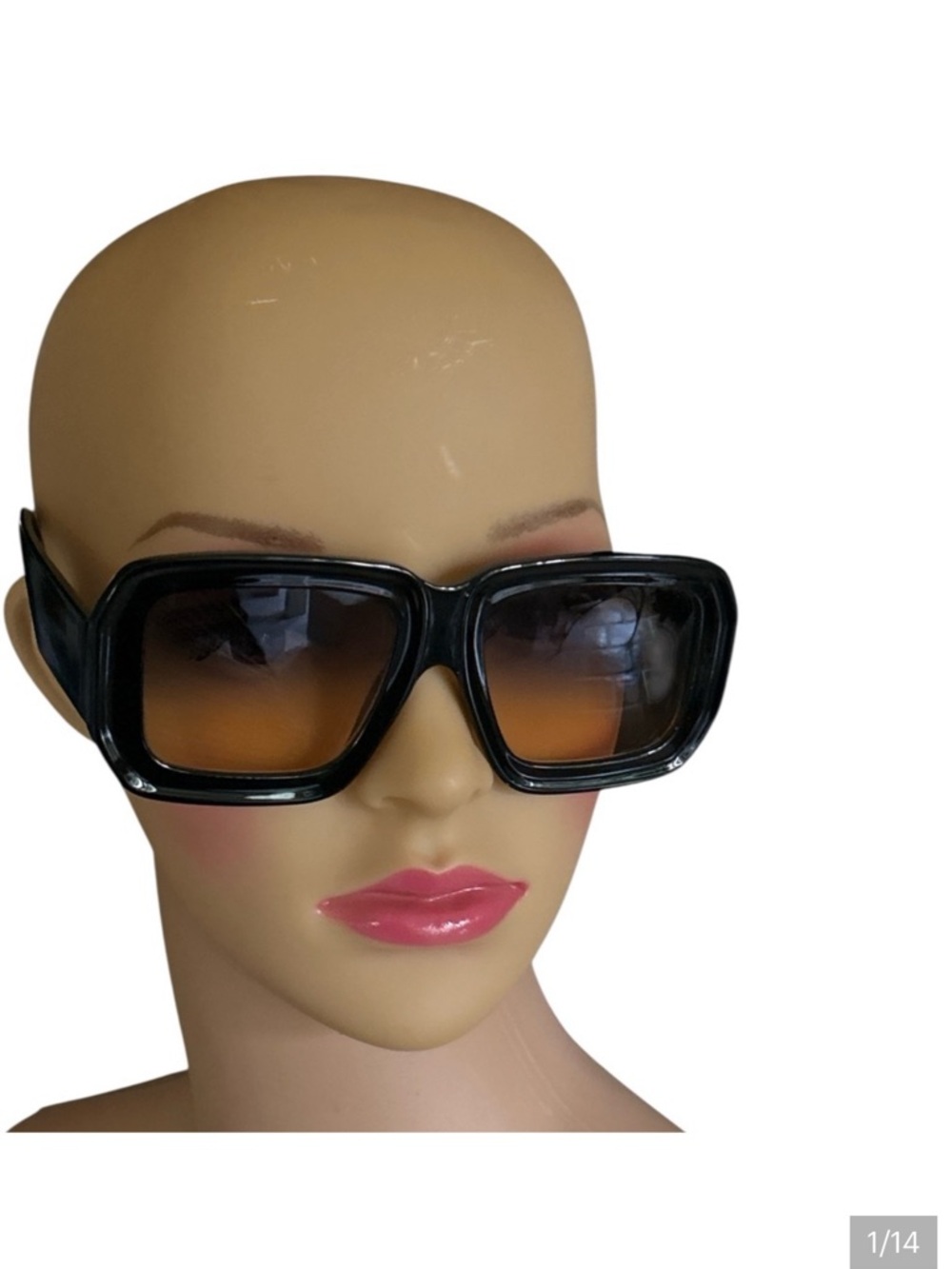 Classy Black Oversized Ombre Sunglasses shaded Dark to Light Lenses NWOT - Picture 3 of 15